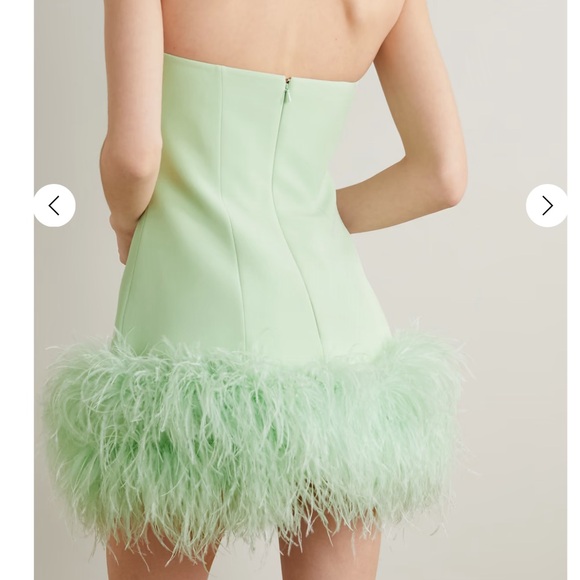 SAFIYAA Rowan strapless feather-trimmed crepe mini dress worn once - Picture 2 of 8